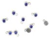 10 5mm Sapphire Rhinestone Flat Back Pendants